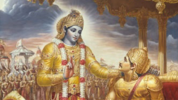 Shri Krishna explaining Bhagavad Gita to Arjuna