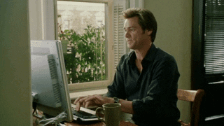 gif of Jim Carrey typing at a maniac like speed. 
